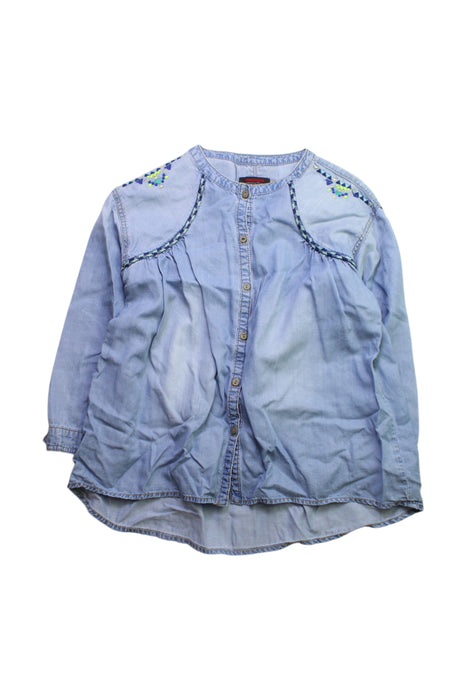 A Blue Long Sleeve Shirts from Catimini in size 6T for girl. (Front View)