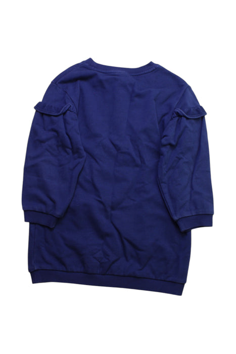 A Navy Long Sleeve Dresses from Kingkow in size 5T for girl. (Back View)