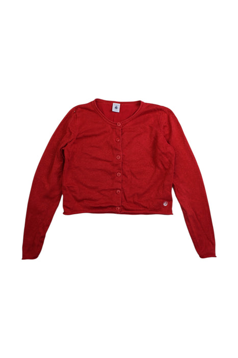 A Red Cardigans from Petit Bateau in size 10Y for girl. (Front View)