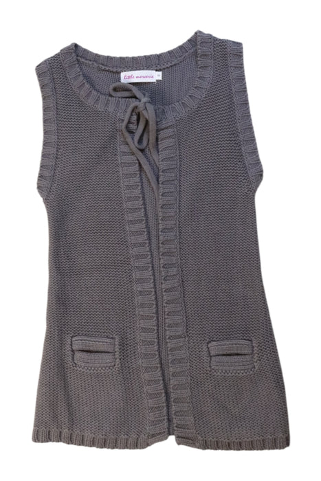 A Grey Outerwear Vests from Little Mercerie in size 6T for girl. (Front View)