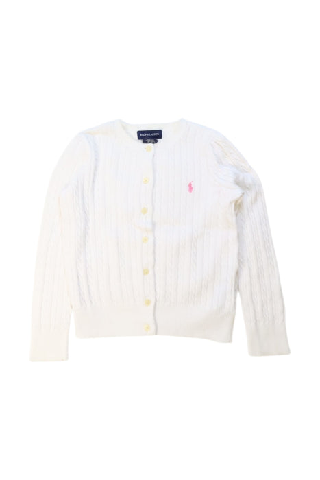 A White Cardigans from Ralph Lauren in size 5T for girl. (Front View)