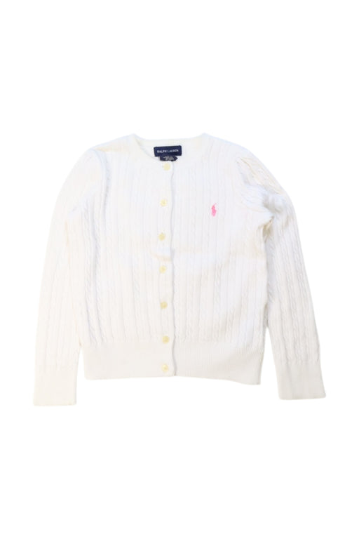 A White Cardigans from Ralph Lauren in size 5T for girl. (Front View)