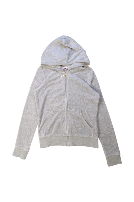 A Grey Zippered Sweatshirts from Juicy Couture in size 8Y for girl. (Front View)