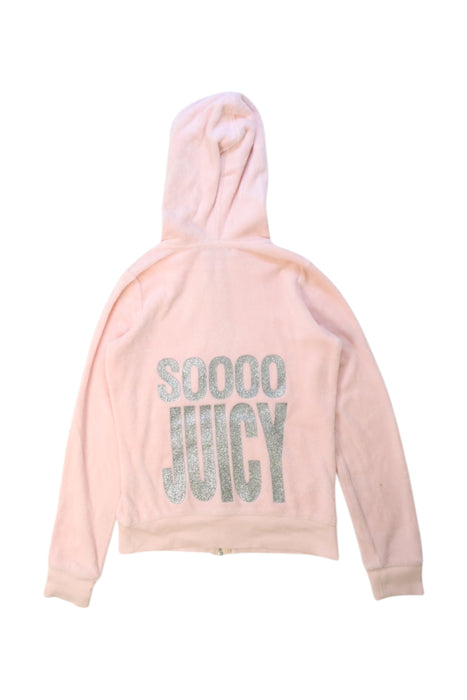 A Peach Zippered Sweatshirts from Juicy Couture in size 8Y for girl. (Back View)
