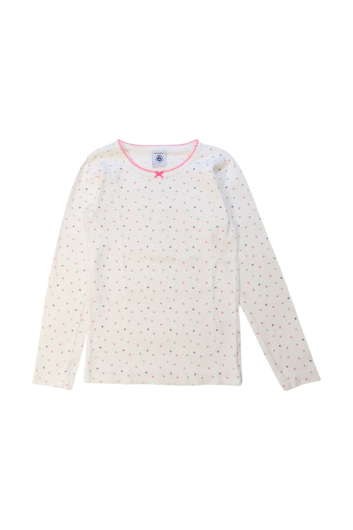 A White Long Sleeve Tops from Petit Bateau in size 8Y for girl. (Front View)