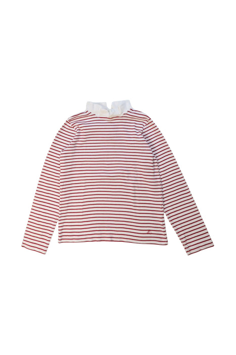 A Red Long Sleeve Tops from Petit Bateau in size 8Y for girl. (Front View)