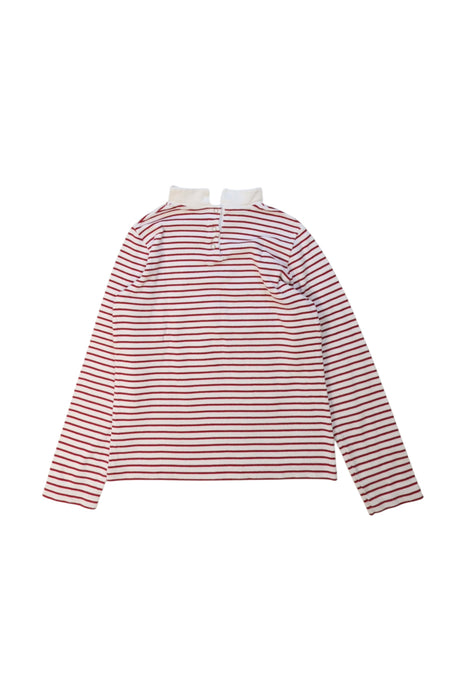 A Red Long Sleeve Tops from Petit Bateau in size 8Y for girl. (Back View)
