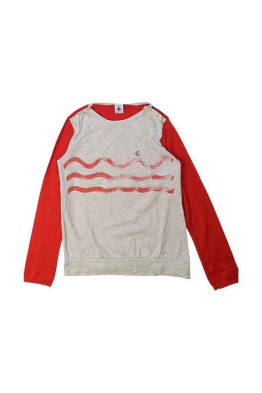 A Beige Sweatshirts from Petit Bateau in size 8Y for girl. (Front View)