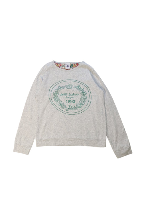 A Grey Sweatshirts from Petit Bateau in size 8Y for girl. (Front View)