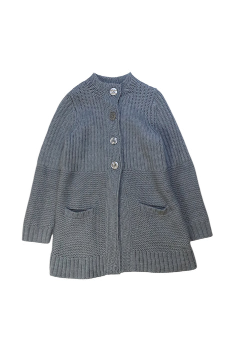 A Blue Coats from Jacadi in size 4T for girl. (Front View)