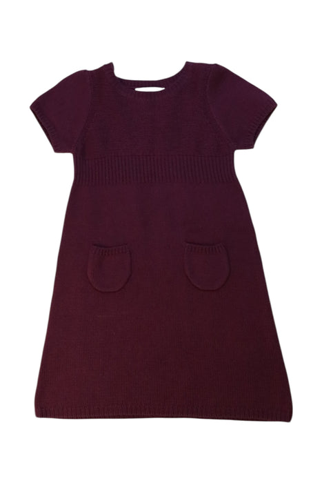 A Burgundy Sweater Dresses from Bonpoint in size 6T for girl. (Front View)