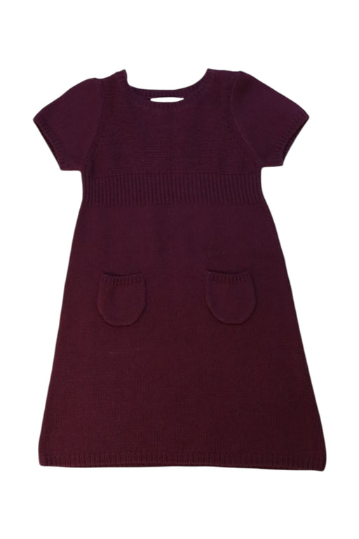 A Burgundy Sweater Dresses from Bonpoint in size 6T for girl. (Front View)