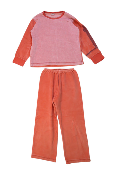 A Orange Pyjama Sets from Petit Bateau in size 6T for girl. (Front View)
