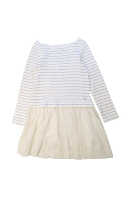 A White Long Sleeve Dresses from Petit Bateau in size 8Y for girl. (Front View)