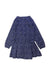 A Navy Long Sleeve Dresses from Petit Bateau in size 8Y for girl. (Back View)