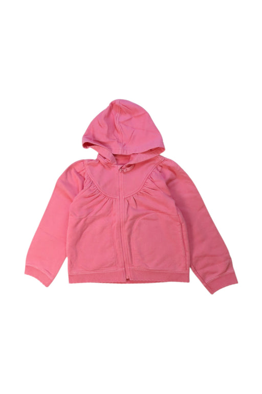A Pink Zippered Sweatshirts from Petit Bateau in size 6T for girl. (Front View)