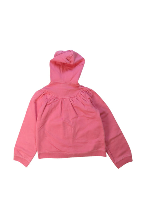A Pink Zippered Sweatshirts from Petit Bateau in size 6T for girl. (Back View)
