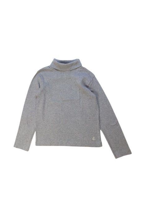 A Grey Long Sleeve Tops from Petit Bateau in size 6T for girl. (Front View)