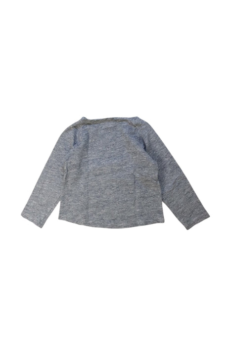 A Grey Long Sleeve Tops from Petit Bateau in size 6T for girl. (Back View)