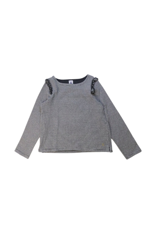 A Grey Long Sleeve Tops from Petit Bateau in size 8Y for girl. (Front View)