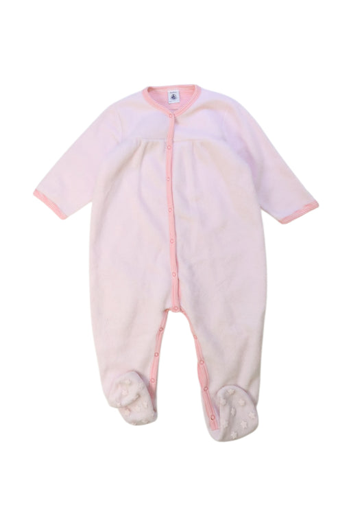 A White Onesies from Petit Bateau in size 12-18M for girl. (Front View)