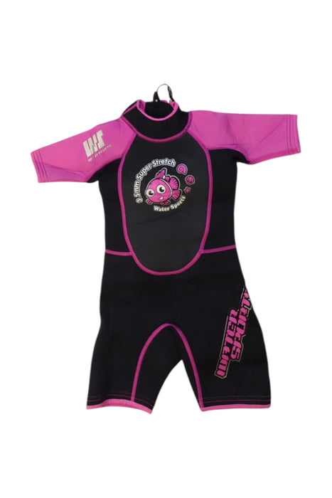A Black Wetsuits from Watersports in size 2T for girl. (Front View)