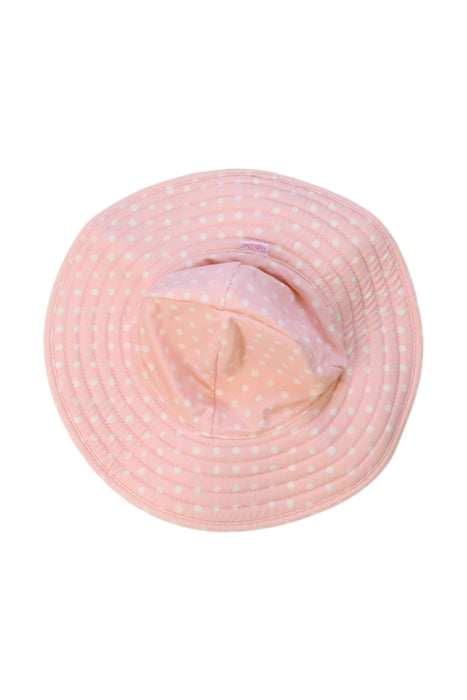 A Pink Sun Hats from RuffleButts in size 3-6M for girl. (Front View)