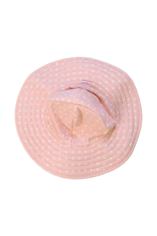 A Pink Sun Hats from RuffleButts in size 3-6M for girl. (Front View)