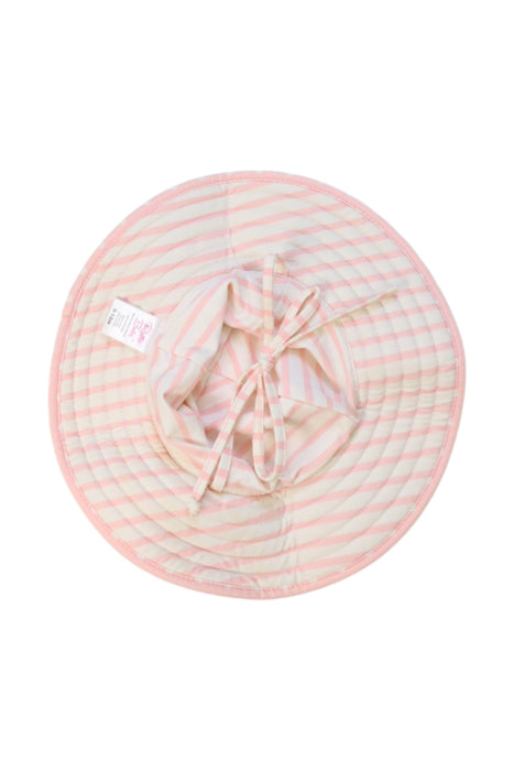 A Pink Sun Hats from RuffleButts in size 3-6M for girl. (Back View)