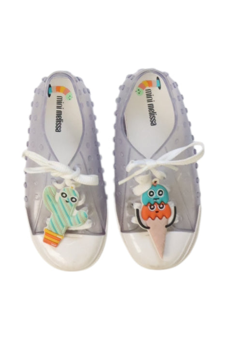 A Transparent Sneakers from Mini Melissa in size 4T for girl. (Back View)
