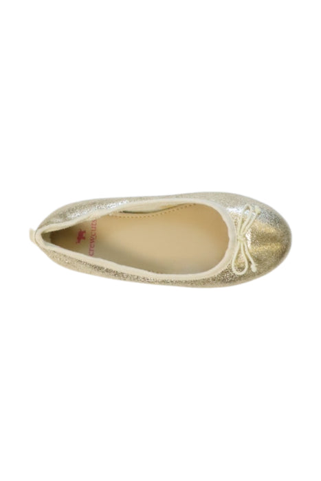 A Gold Flats from Crewcuts in size 6T for girl. (Front View)