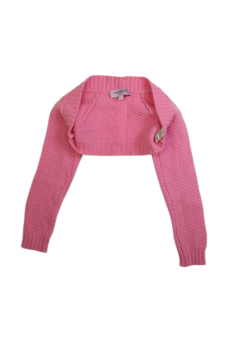 A Pink Knit Sweaters from Simonetta in size 6T for girl. (Front View)