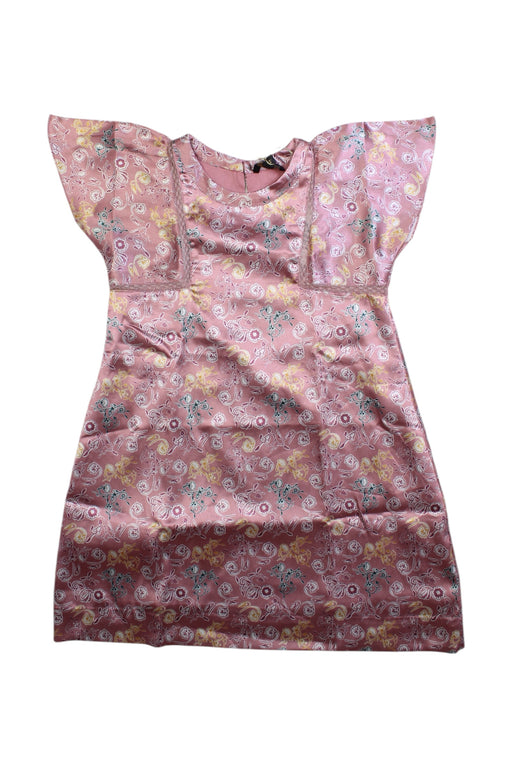 A Pink Sleeveless Dresses from Velveteen in size 4T for girl. (Front View)