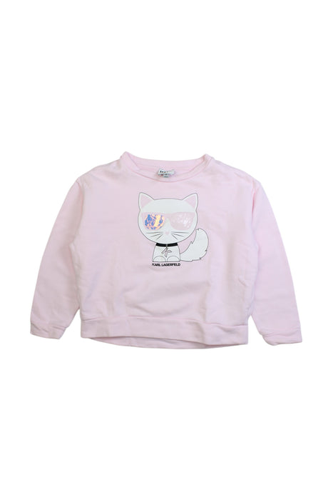 A Pink Sweatshirts from Karl Lagerfeld in size 6T for girl. (Front View)