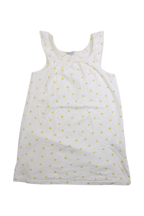 A White Sleeveless Dresses from Petit Bateau in size 6T for girl. (Front View)