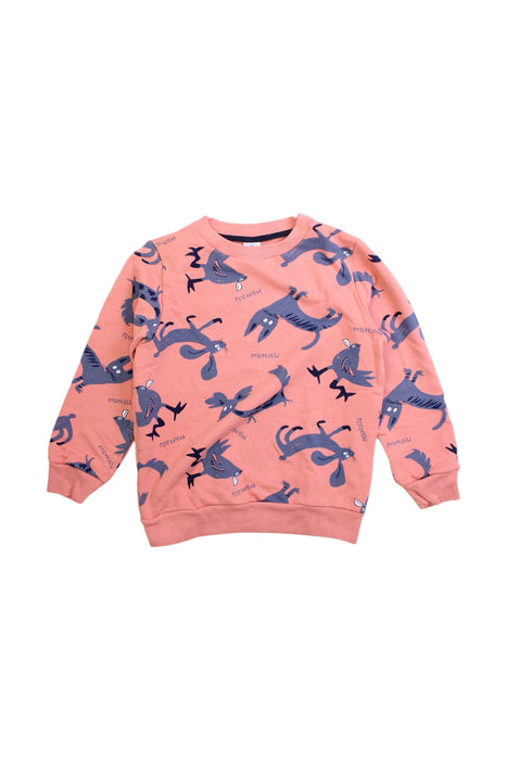A Pink Sweatshirts from Petit Bateau in size 6T for girl. (Front View)