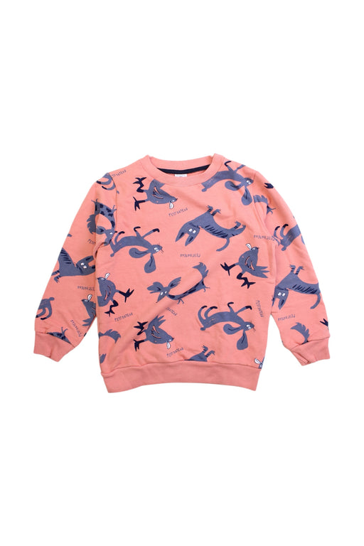 A Pink Sweatshirts from Petit Bateau in size 6T for girl. (Front View)