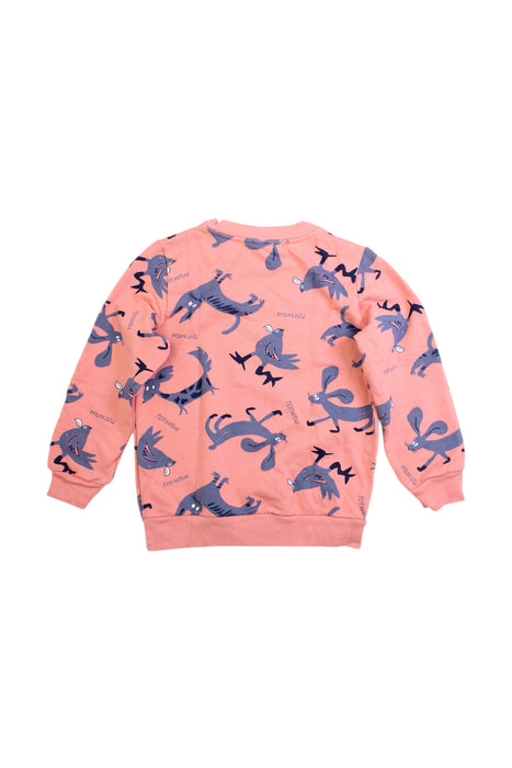 A Pink Sweatshirts from Petit Bateau in size 6T for girl. (Back View)