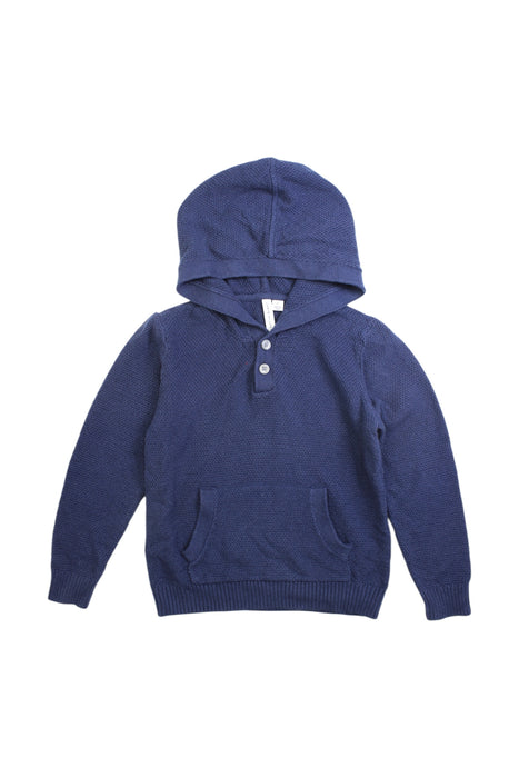A Blue Buttoned Sweatshirts from Janie & Jack in size 6T for girl. (Front View)