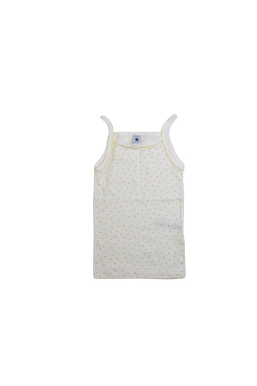 A White Sleeveless Tops from Petit Bateau in size 6T for girl. (Front View)