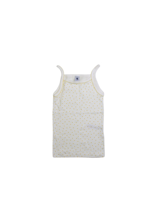 A White Sleeveless Tops from Petit Bateau in size 6T for girl. (Front View)
