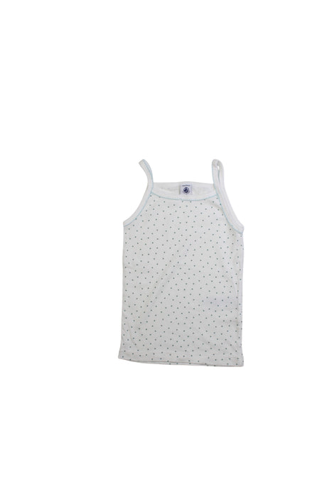 A White Sleeveless Tops from Petit Bateau in size 6T for girl. (Front View)
