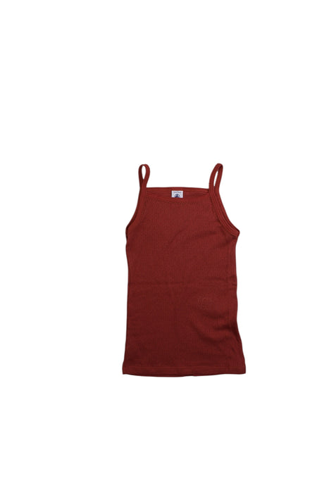 A Red Sleeveless Tops from Petit Bateau in size 6T for girl. (Front View)