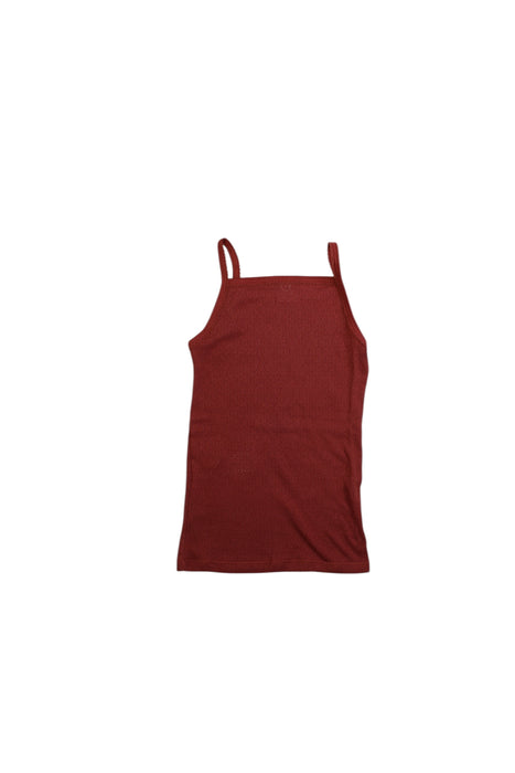 A Red Sleeveless Tops from Petit Bateau in size 6T for girl. (Back View)