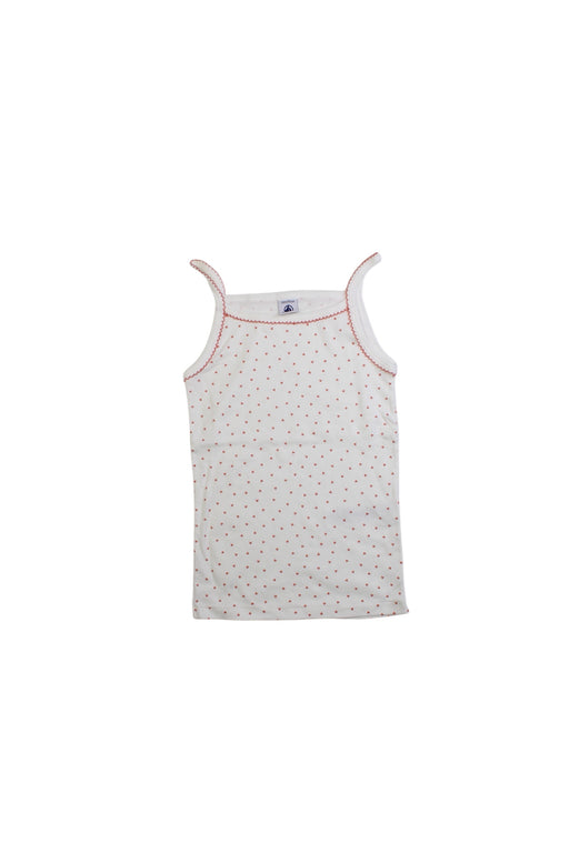 A White Sleeveless Tops from Petit Bateau in size 6T for girl. (Front View)