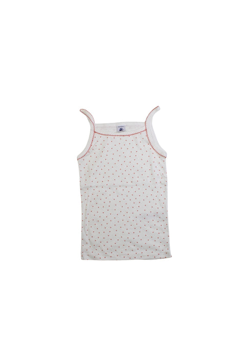 A White Sleeveless Tops from Petit Bateau in size 6T for girl. (Front View)