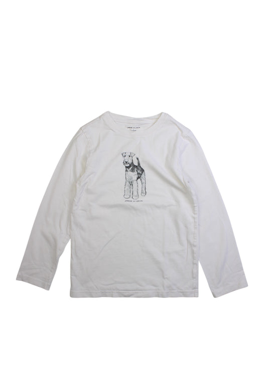 A White Long Sleeve T Shirts from Janie & Jack in size 7Y for neutral. (Front View)