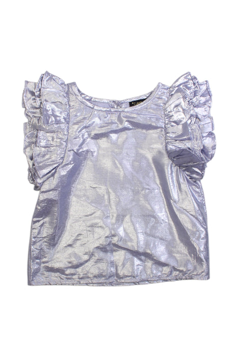 A Silver Sleeveless Tops from Velveteen in size 6T for girl. (Front View)