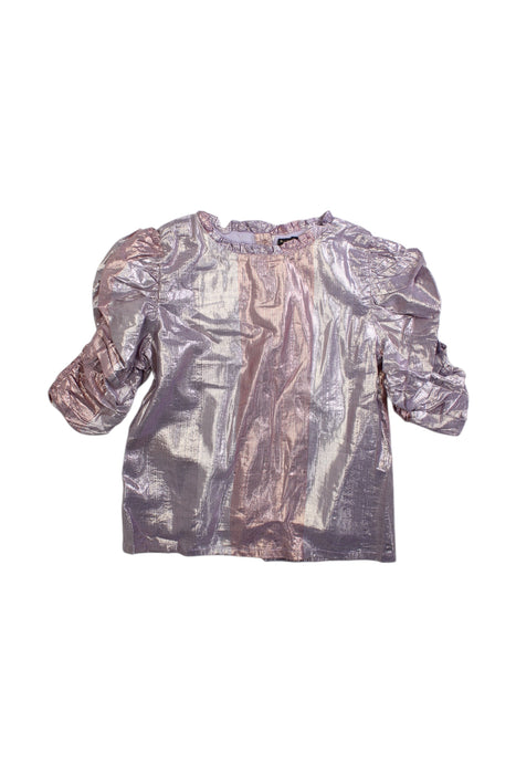 A Metallic Long Sleeve Tops from Velveteen in size 6T for girl. (Front View)