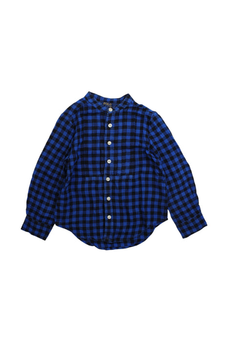 A Blue Long Sleeve Shirts from Polo Ralph Lauren in size 3T for boy. (Front View)